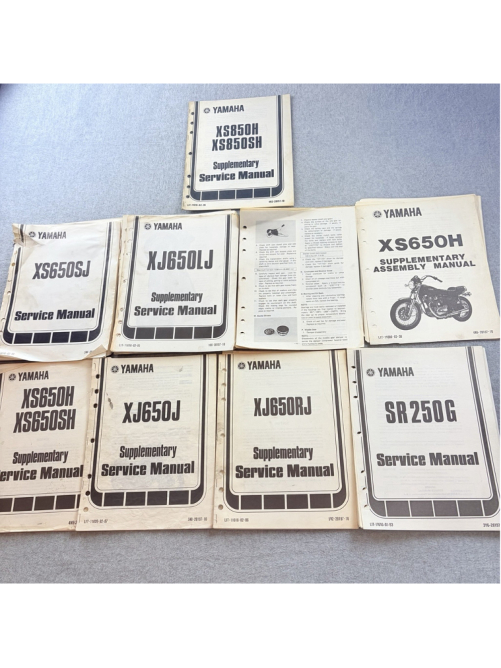 Yamaha Service Manual Lot XS650 XJ650 XS850 SR250 SR250G Factory Loose Pages